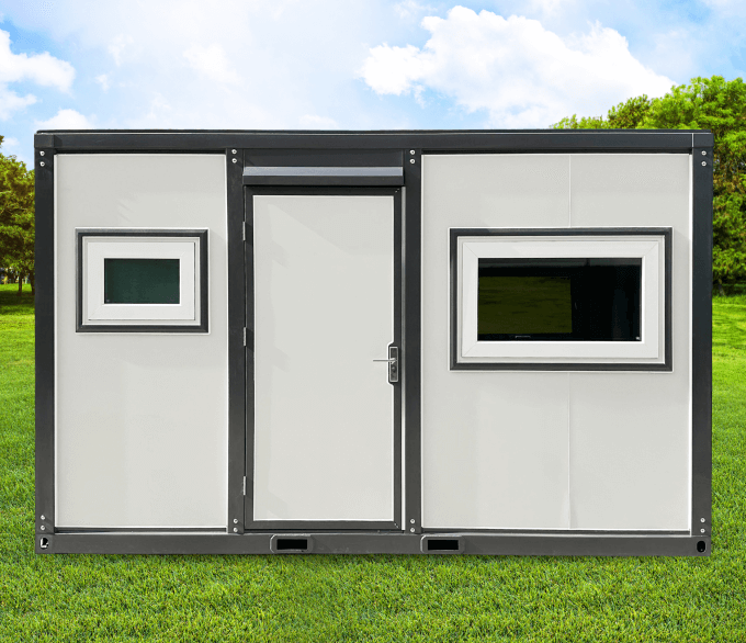 13ft Grey & White Portable Container Shed