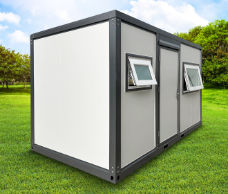 13ft Grey & White Portable Container Shed