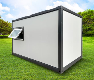 13ft Grey & White Portable Container Shed